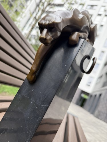 Bronze leopard statue - leopard, animal