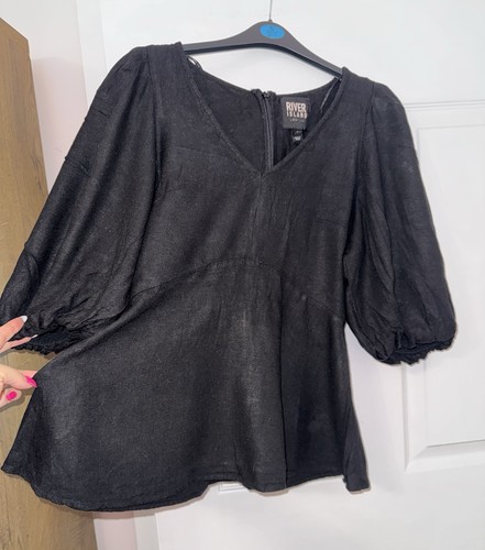 Black relaxed top blouse size - relaxed,