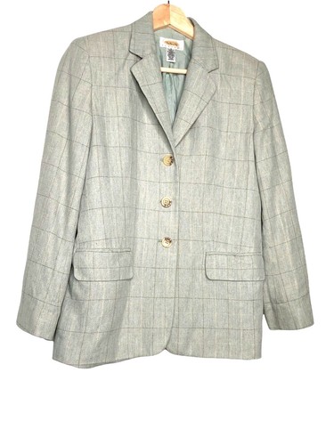 Talbots silk windowpane blazer - talbots,