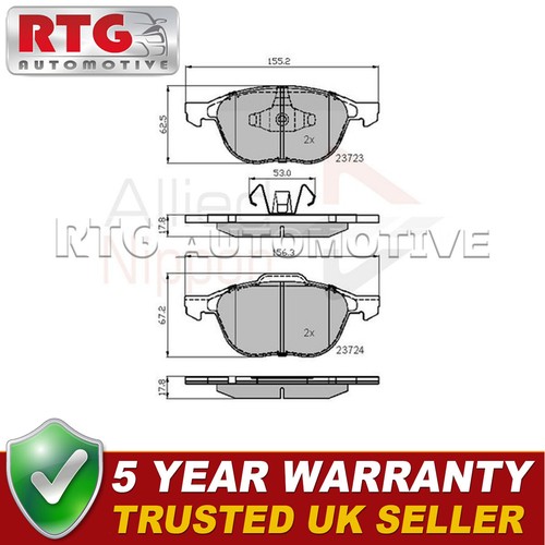 Front brake pads set fits - brake,