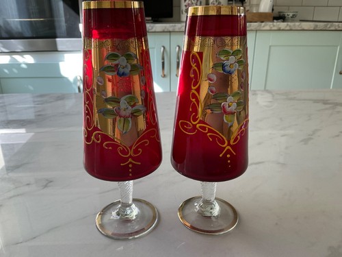 Pair red and gilded - of,
