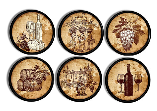 Wine cabinet knobs vineyard - cabinet,