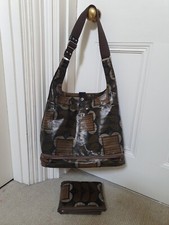 Baby nappy diaper changing bag handbag Orla Kiely climbing stem brown black