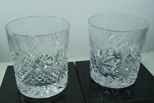 Pair of Edinburgh Crystal Cut STAR Vintage Straight Sided Whisky Glasses 8 Oz