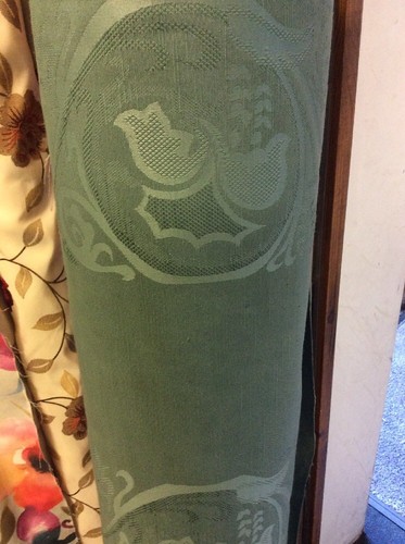 Bluey green upholstery fabric - upholstery,