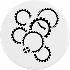 'Cog Wheels' Button Pin Badges