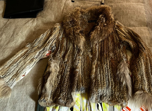 Organic rabbit fur jacket with - rabbit,