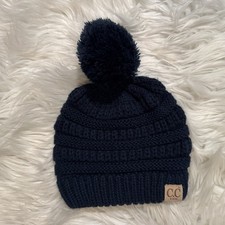 Kids navy knit beanie hat - kids,