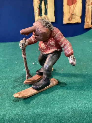 Vintage handmade skiing troll - vintage,
