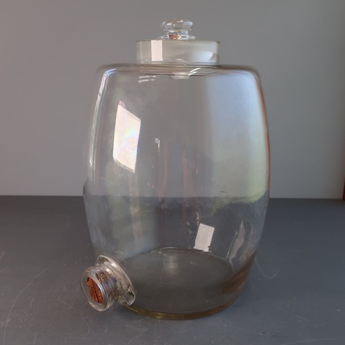 Antique glass barrel chemist - glass,