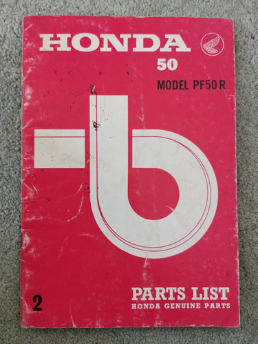 Honda pf50r parts list - pf50r,