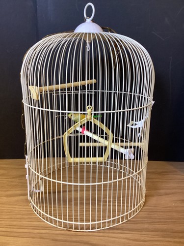 Vintage metal wire dome bird - vintage,