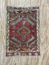 Antique Turkish Anatolian Yastic Hand Knotted Rug