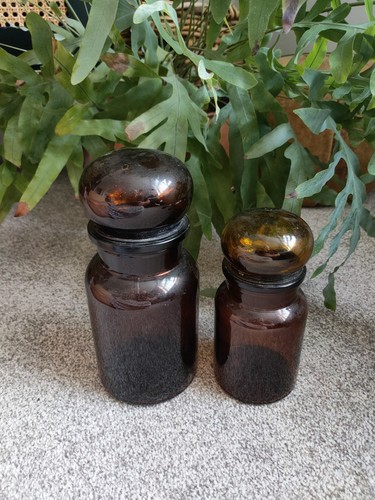 Vintage apothecary amber brown - vintage,