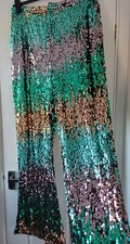 BNWT SIze 20 BOOHOO PLUS OMBRE SEQUIN  PARTY FESTIVAL TROUSERS FLARES  NEW PLUS