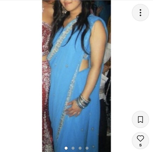 Blue gold indian sari set - set,