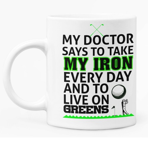 Golfing mug 11oz white ceramic - mug,