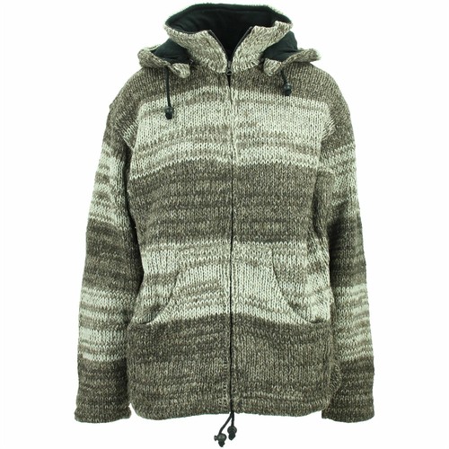 Chunky wool knit hoodie - chunky,