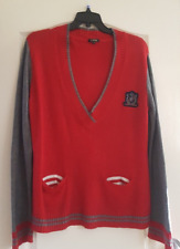 Ladies Carling V-neck knit jumper pullover sweater cricket varsity Size M