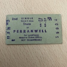 Railway.   TICKET,   (.  Truro. To. Perranwell.  70.    )
