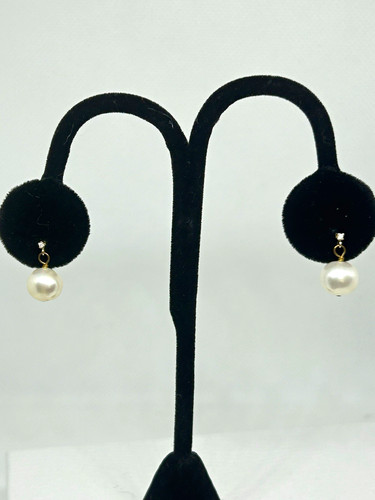 14k gold diamond pearl - 14k,