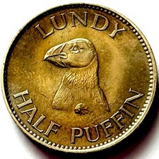 LUNDY 1/2 PUFIIN 1965 PROOF