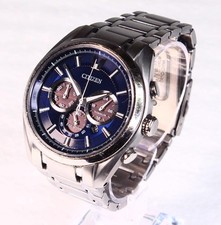 Citizen Chandler Eco-Drive Men's Titanium Chronograph Blue Dial Watch CA4010-58L