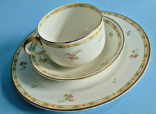 Vintage French Theodore Haviland Limoges porcelain plate, cup and saucer