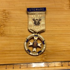 Masonic Regalia Hallmarked Silver Enamelled Jewel Steward (ref #49)