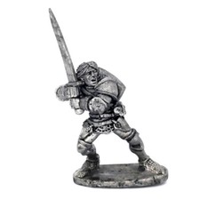 Medieval Knight Swinging Sword 28mm Metal Unpainted