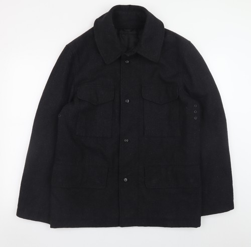 Cignal men black wool - wool, button