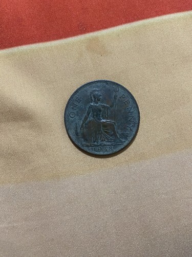 1938 british old penny rare - british,