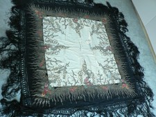 Antique Embroidered Fringed