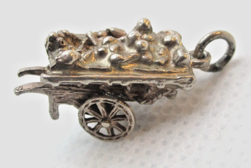 Silver vintage charm bracelet - charm,