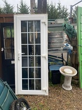 UPVC DOOR GEORGIAN GLASS RECLAIMED £120 OPEN IN TO THE LEFT