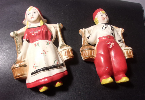 Vintage 1950 chalkware dutch - vintage,
