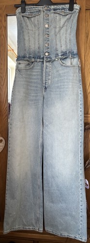 Zara denim jumpsuit size new - zara,