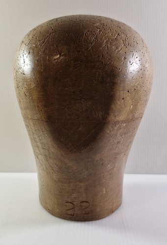 Vintage wooden hat block head - vintage,