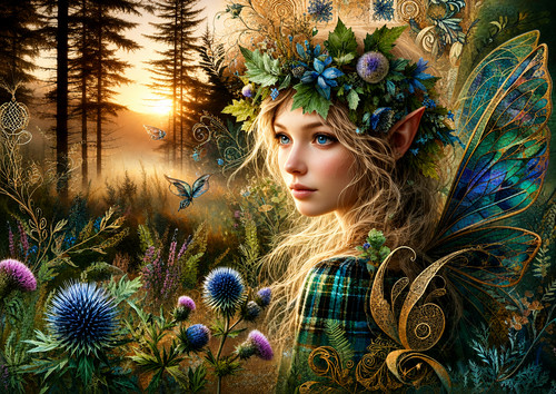 Celtic style fairy - , a4