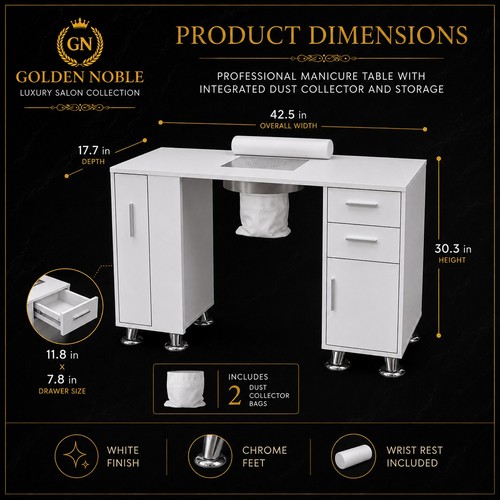 Manicure table nail desk dust - table,