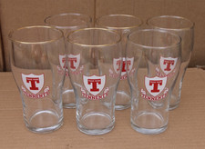 TENNENT'S - Six half pint glasses - VGC