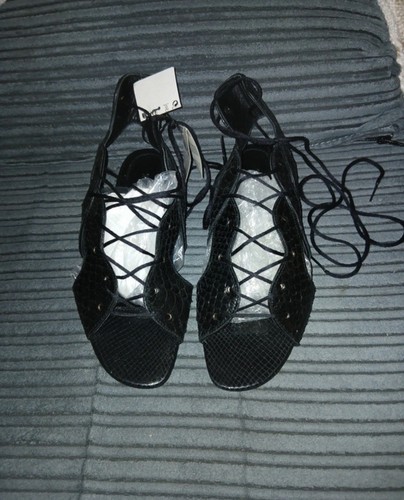 Zara black leather snake print - zara,