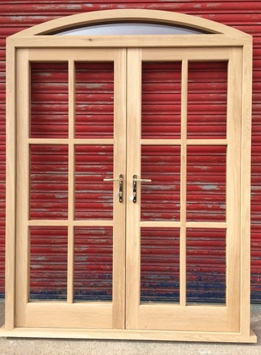 Solid oak french doors with - solid,