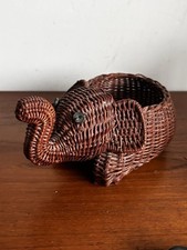 Vintage Boho Wicker elephant  Shaped Woven Wicker Storage Basket Indoor Planter