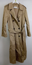 M&S Women's Trench Coat Size 12 Buff Cotton Longline New F2