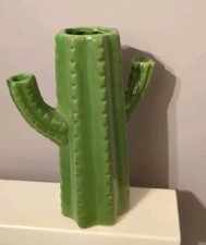 Green Cactus Vase Quirky Unusual Novelty Planter Home Office succulent 7" height