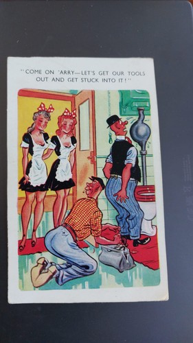 Vintage saucy postcard comic - vintage,