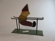 Vintage Toy Acrobatic Spinning Painted Tin Plate Clown 20th Century Original