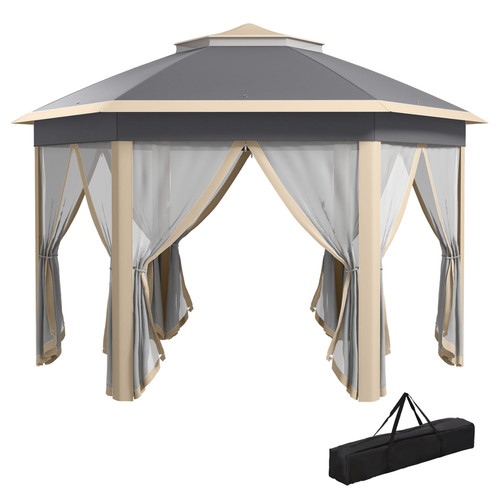 Outsunny 3x4m hexagon gazebo - 3x4m,