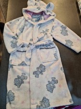 Girls 4-5 Years tatty teddy bear Fleece Bathrobe Dressing Gown Hooded Bath Robe 
